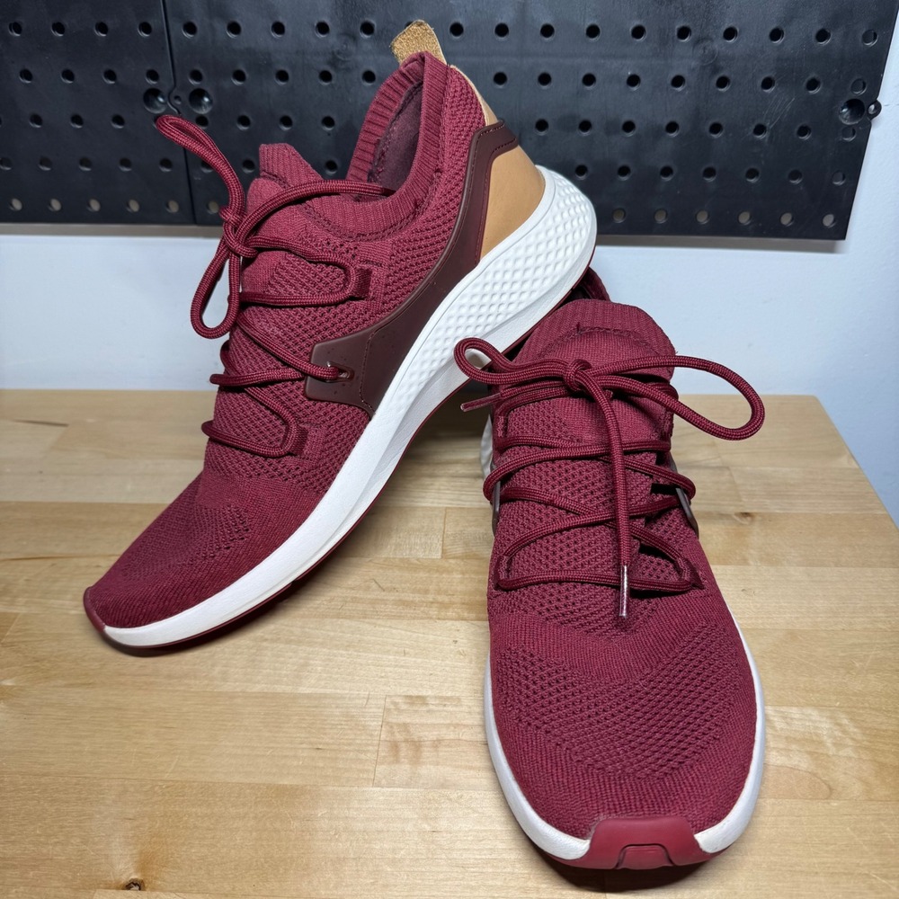Timberland FlyRoam Go Knit Oxford Mens 12 Burgundy Maroon Sneakers A1UND